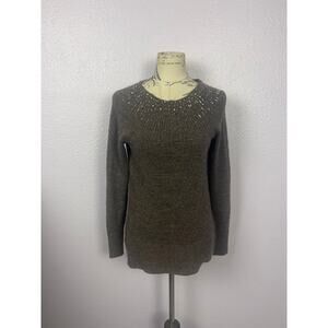 APT 9 Sweater with Bling Neckline